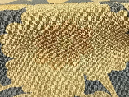 平和屋着物●訪問着　型染め　草花文　鬼しぼ縮緬　正絹　逸品　AABH4709fy