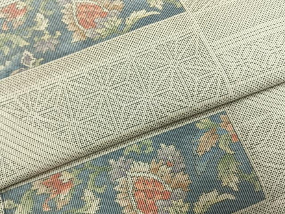 平和屋着物●本場大島紬　白大島　一元7マルキ　総絣　横段花文　正絹　逸品　AABH4711fy