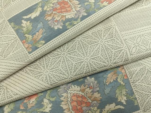 平和屋着物●本場大島紬　白大島　一元7マルキ　総絣　横段花文　正絹　逸品　AABH4711fy