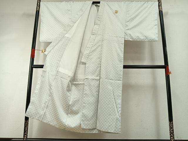 平和屋着物●男性　白紋付　羽織セット　菱文　AABH4712fy