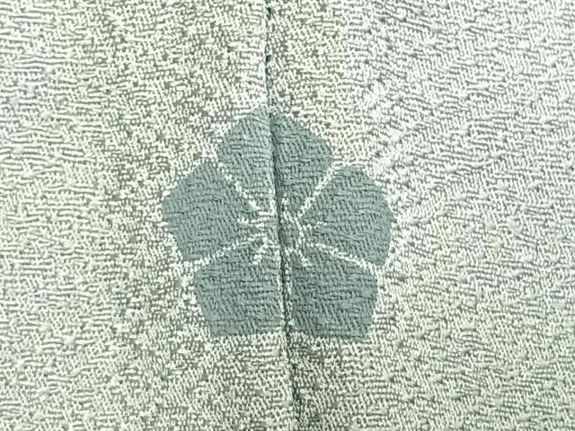 平和屋着物●上質な色無地　草花地紋　白藍色　正絹　逸品　AABH4715fy