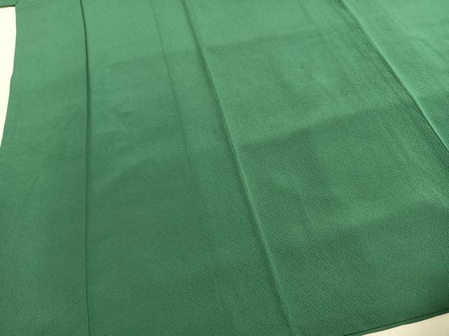 平和屋着物●松岡寿童　振袖　色無地　花緑青色　正絹　逸品　AABH4722fy