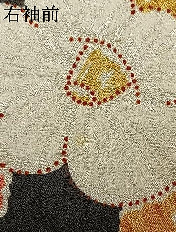 平和屋着物●上質な小紋　草花文　黒地　正絹　逸品　AABH4727fy