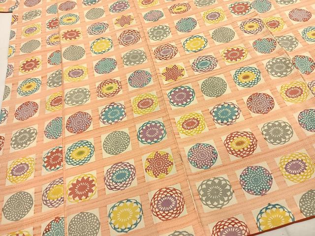 平和屋着物●上質な小紋　型染め　色紙花文　正絹　逸品　AABH4728fy 平和屋着物○上質な小紋 型染め 色紙花文 正絹 逸品 AABH4728fy