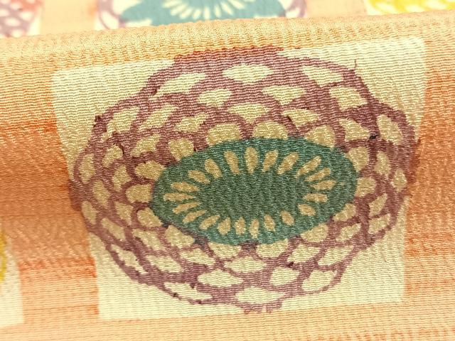 平和屋着物●上質な小紋　型染め　色紙花文　正絹　逸品　AABH4728fy 平和屋着物○上質な小紋 型染め 色紙花文 正絹 逸品 AABH4728fy