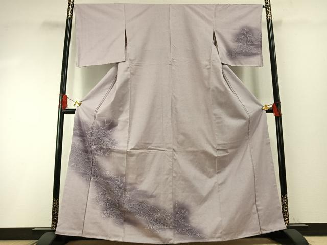 平和屋着物●訪問着　紬地　松竹梅　正絹　逸品　AABH4732fy