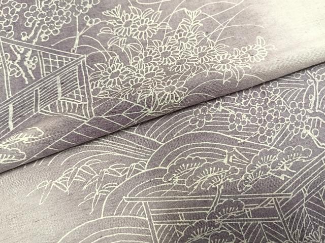 平和屋着物●訪問着　紬地　松竹梅　正絹　逸品　AABH4732fy