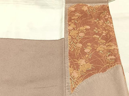 平和屋着物●訪問着　絞り　刺繍　草花文　金糸　金彩　正絹　逸品　AABH4736fy