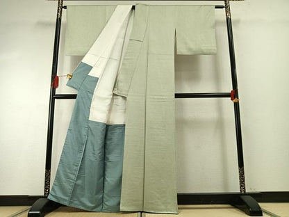 平和屋着物●上質な小紋　紬地　綾織　箔散らし文様　正絹　逸品　AABH4739fy