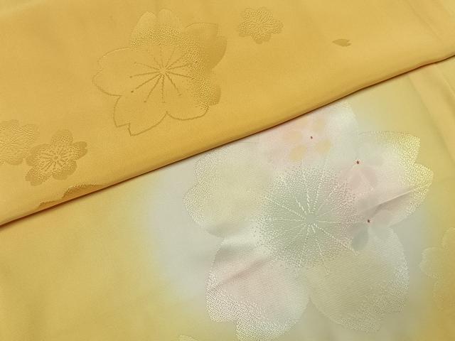 平和屋着物○振袖用長襦袢 無双仕立て 舞花文 暈し染め 正絹 逸品