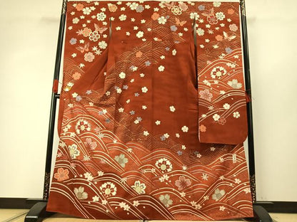 平和屋着物●豪華振袖　作家物　立波花蝶文　金彩　正絹　逸品　AABH4749fy