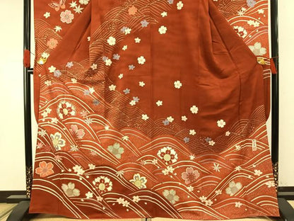 平和屋着物●豪華振袖　作家物　立波花蝶文　金彩　正絹　逸品　AABH4749fy