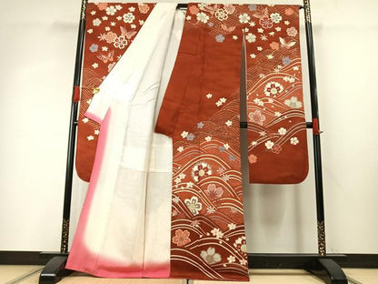 平和屋着物●豪華振袖　作家物　立波花蝶文　金彩　正絹　逸品　AABH4749fy