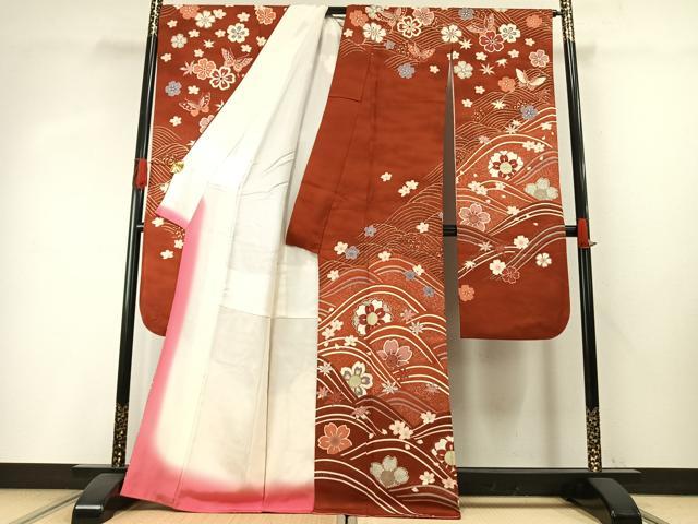 平和屋着物●豪華振袖　作家物　立波花蝶文　金彩　正絹　逸品　AABH4749fy
