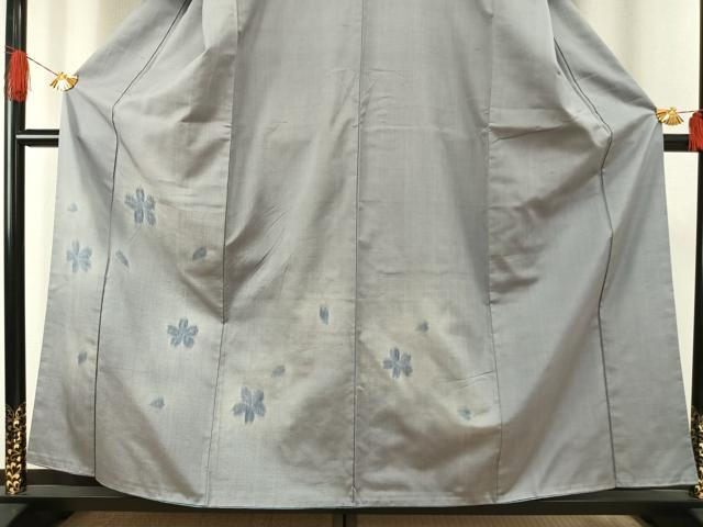 平和屋着物●訪問着　紬地　舞桜文　ゑり善扱い　正絹　逸品　AABH4752fy