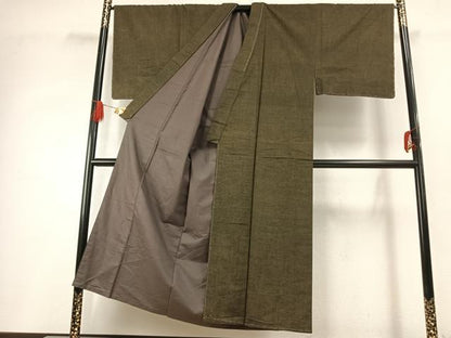 平和屋着物●男性　紬　アンサンブル　霞文　正絹　逸品　未使用　AABH4756fy