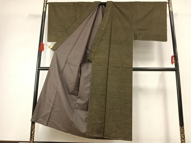 平和屋着物●男性　紬　アンサンブル　霞文　正絹　逸品　未使用　AABH4756fy