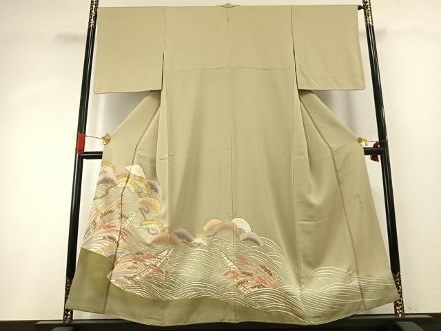 平和屋着物●豪華色留袖　友禅　作家物　枝松文　暈し染め　金彩　正絹　逸品　AABH4758fy
