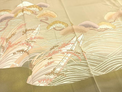 平和屋着物●豪華色留袖　友禅　作家物　枝松文　暈し染め　金彩　正絹　逸品　AABH4758fy