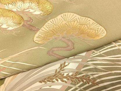 平和屋着物●豪華色留袖　友禅　作家物　枝松文　暈し染め　金彩　正絹　逸品　AABH4758fy