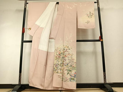 平和屋着物●訪問着　友禅　作家物　花鳥文　暈し染め　正絹　逸品　AABH4761fy