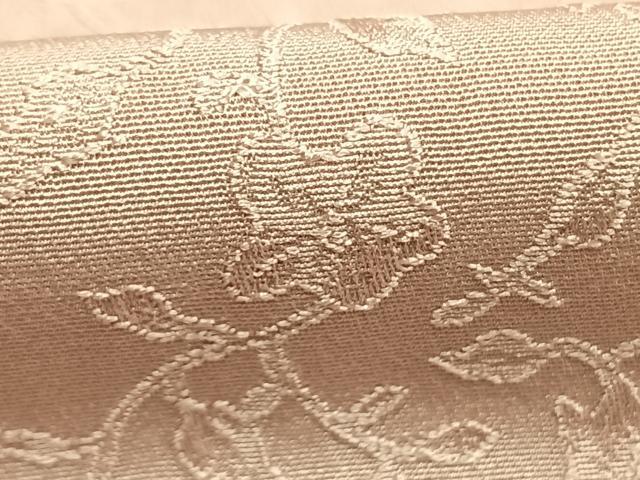 平和屋着物●上質な色無地　草花地紋　灰桜色　正絹　逸品　未使用　AABH4764fy