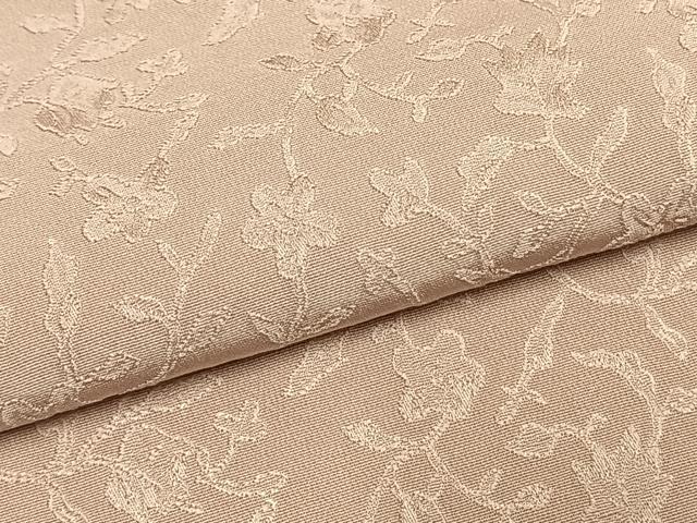 平和屋着物●上質な色無地　草花地紋　灰桜色　正絹　逸品　未使用　AABH4764fy