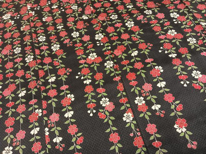 平和屋着物●訪問着　枝垂れ桜　夜桜　黒地　正絹　逸品　未使用　AABH4765fy