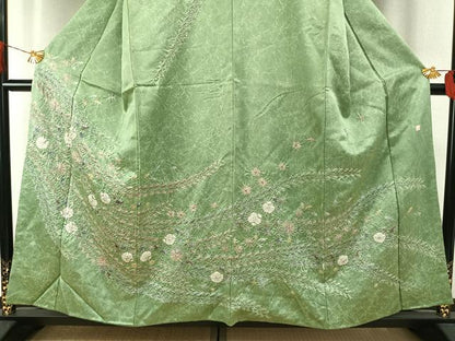 平和屋着物●伯河貞雄　訪問着　絞り　辻が花　銀通し地　正絹　逸品　AABH4767fy