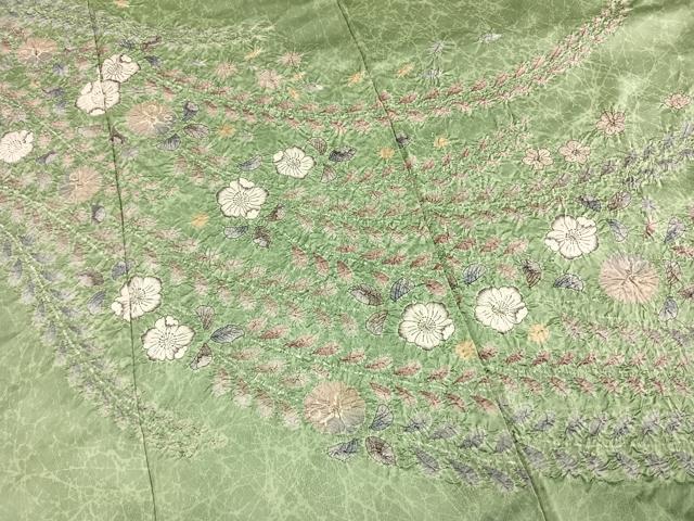 平和屋着物●伯河貞雄　訪問着　絞り　辻が花　銀通し地　正絹　逸品　AABH4767fy