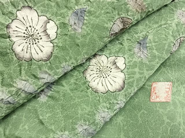 平和屋着物●伯河貞雄　訪問着　絞り　辻が花　銀通し地　正絹　逸品　AABH4767fy
