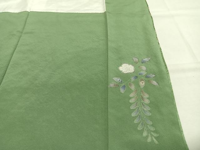 平和屋着物●伯河貞雄　訪問着　絞り　辻が花　銀通し地　正絹　逸品　AABH4767fy