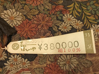 平和屋着物●友禅師・京の名工・伝統工芸士・樽本伊勢蔵　小紋　人物花鳥文　上代38万円　反端付き　正絹　逸品　AABH4768fy