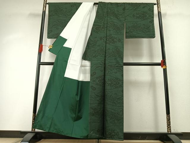平和屋着物●本場大島紬　一元7マルキ　草花文　正絹　逸品　未使用　AABH4769fy