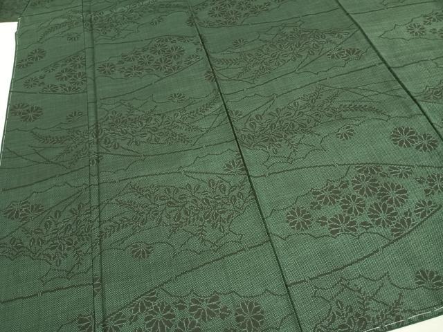 平和屋着物●本場大島紬　一元7マルキ　草花文　正絹　逸品　未使用　AABH4769fy