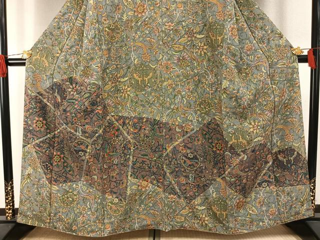 平和屋着物●訪問着　更紗花鳥文　正絹　逸品　未使用　AABH4772fy
