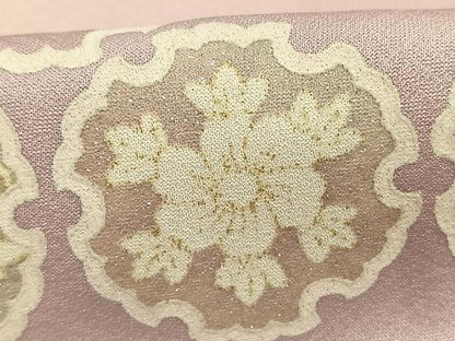 平和屋着物●上質な小紋　雪輪花文　暈し染め　金銀彩　正絹　逸品　AABH4781fy