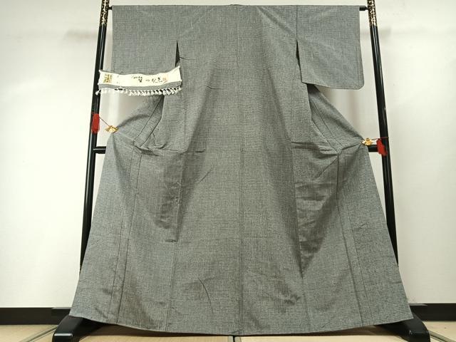 平和屋着物●生紬　霞文　反端付き　正絹　逸品　未使用　AABH4782fy