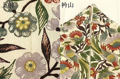 平和屋着物●上質な小紋　花鳥文　金彩　正絹　逸品　AABH4788fy