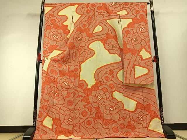 平和屋着物●豪華振袖　総絞り　草花文　正絹　逸品　AABH4795fy