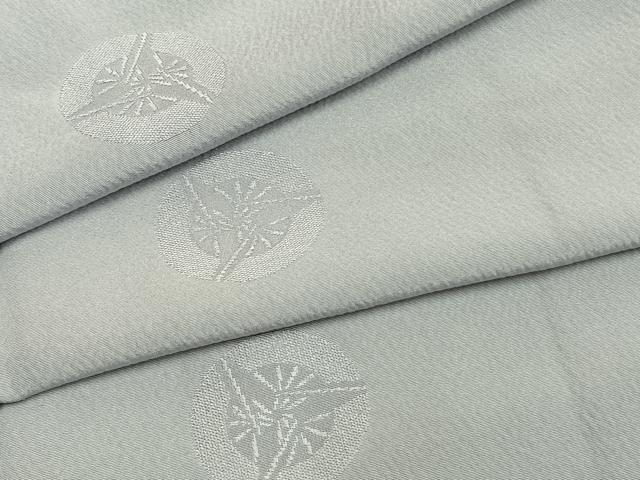 平和屋着物●上質な色無地　扇丸地紋　薄雲鼠色　正絹　逸品　AABH4796fy
