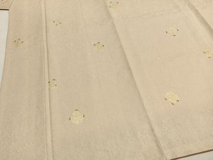 平和屋着物●上質な小紋　松葉　金彩　正絹　逸品　AABH4798fy