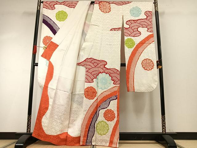 平和屋着物●豪華振袖　絞り　舞花文　正絹　逸品　AABH4811fy