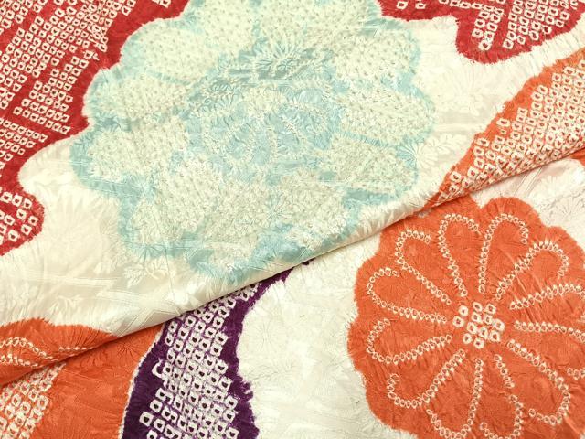 平和屋着物●豪華振袖　絞り　舞花文　正絹　逸品　AABH4811fy