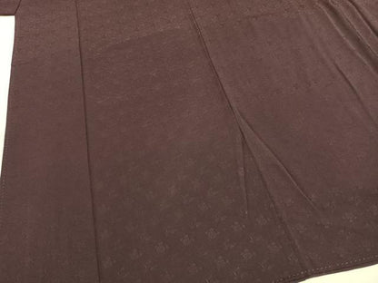 平和屋着物●上質な色無地　紗綾形花地紋　滅紫色　正絹　逸品　未使用　AABH4812fy