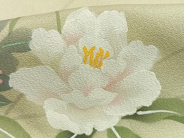 平和屋着物●訪問着　草花文　暈し染め　銀彩　正絹　逸品　AABH4815fy 平和屋着物○訪問着 草花文 暈し染め 銀彩 正絹 逸品 AABH4815fy