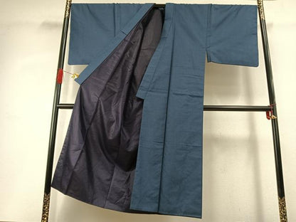 平和屋着物●男性　紬　アンサンブル　亀甲絣　正絹　逸品　AABH4823fy
