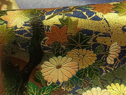 平和屋着物●漆工芸作家　金森一博　訪問着　色紙花文　暈し染め　金彩　さが美扱い　ロング丈　正絹　逸品　AABH4829fy
