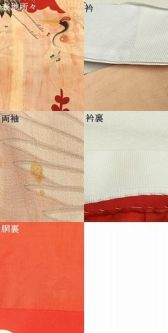 平和屋着物●アンティーク　大正ロマン　長襦袢　袷　花鳥文　正絹　逸品　AABH4832fy
