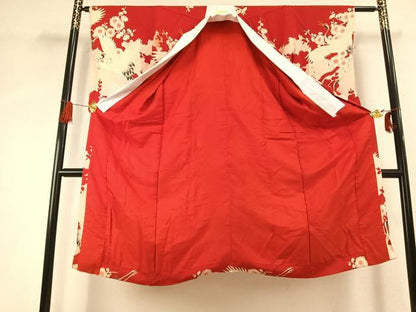 平和屋着物●アンティーク　大正ロマン　長襦袢　袷　花鳥文　正絹　逸品　AABH4832fy